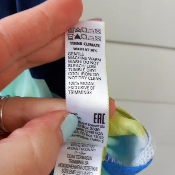 M&S Collection Beach Dress Turquoise Size 8 Removable Straps Holiday Cruise BNWT - Picture 7 of 13